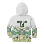 Australia Rugby Custom Kid Hoodie 2025 Wallaroos Indigenous Art - Aussie Hoodie