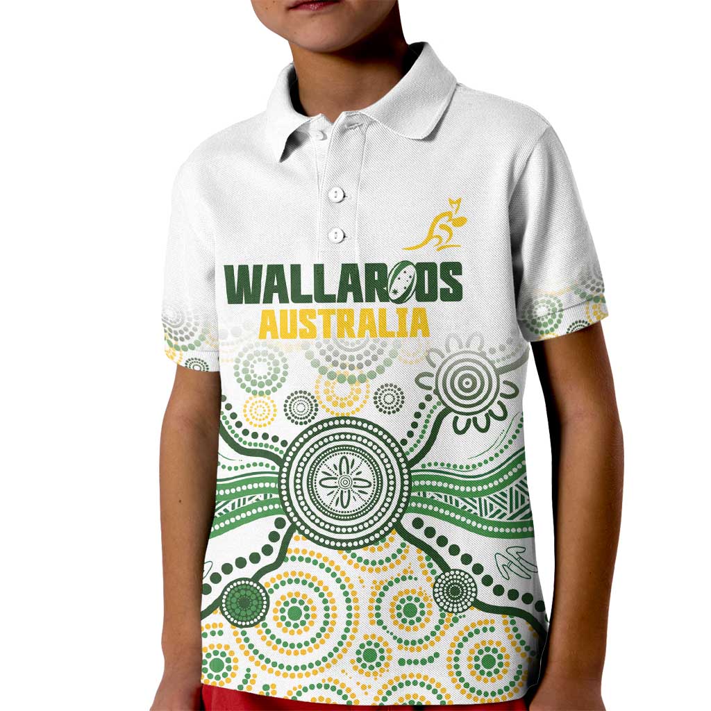 Australia Rugby Custom Kid Polo Shirt 2025 Wallaroos Indigenous Art - Aussie Hoodie