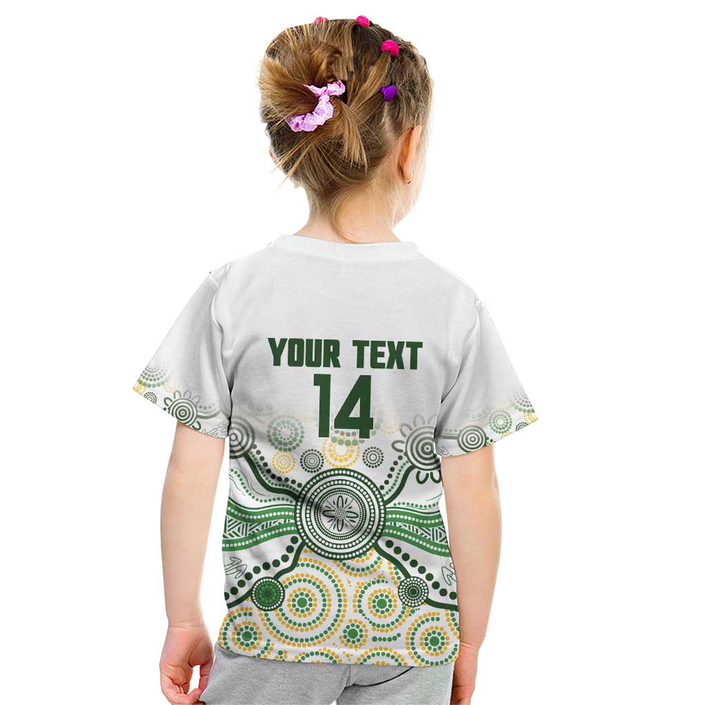 Australia Rugby Custom Kid T Shirt 2025 Wallaroos Indigenous Art - Aussie Hoodie