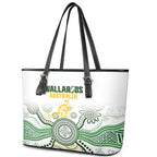 Australia Rugby Leather Tote Bag 2025 Wallaroos Indigenous Art - Aussie Hoodie