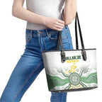 Australia Rugby Leather Tote Bag 2025 Wallaroos Indigenous Art - Aussie Hoodie