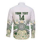 Australia Rugby Custom Long Sleeve Button Shirt 2025 Wallaroos Indigenous Art - Aussie Hoodie