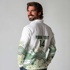 Australia Rugby Custom Long Sleeve Polo Shirt 2025 Wallaroos Indigenous Art - Aussie Hoodie