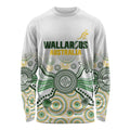 Australia Rugby Custom Long Sleeve Shirt 2025 Wallaroos Indigenous Art - Aussie Hoodie