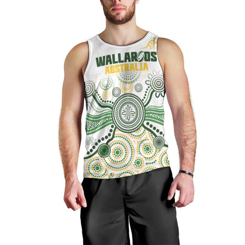 Australia Rugby Custom Men Tank Top 2025 Wallaroos Indigenous Art - Aussie Hoodie