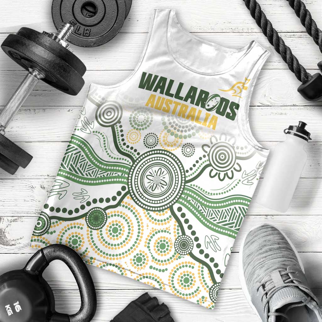 Australia Rugby Custom Men Tank Top 2025 Wallaroos Indigenous Art - Aussie Hoodie