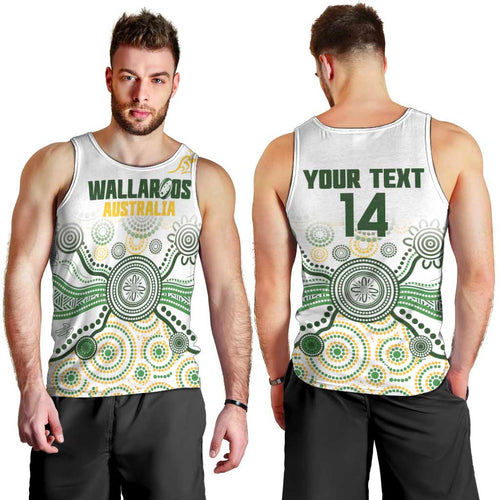 Australia Rugby Custom Men Tank Top 2025 Wallaroos Indigenous Art - Aussie Hoodie