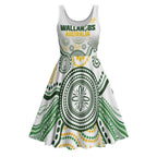 Australia Rugby Custom Midi Dress 2025 Wallaroos Indigenous Art - Aussie Hoodie