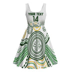 Australia Rugby Custom Midi Dress 2025 Wallaroos Indigenous Art - Aussie Hoodie