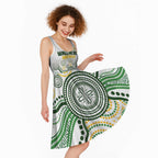 Australia Rugby Custom Midi Dress 2025 Wallaroos Indigenous Art - Aussie Hoodie