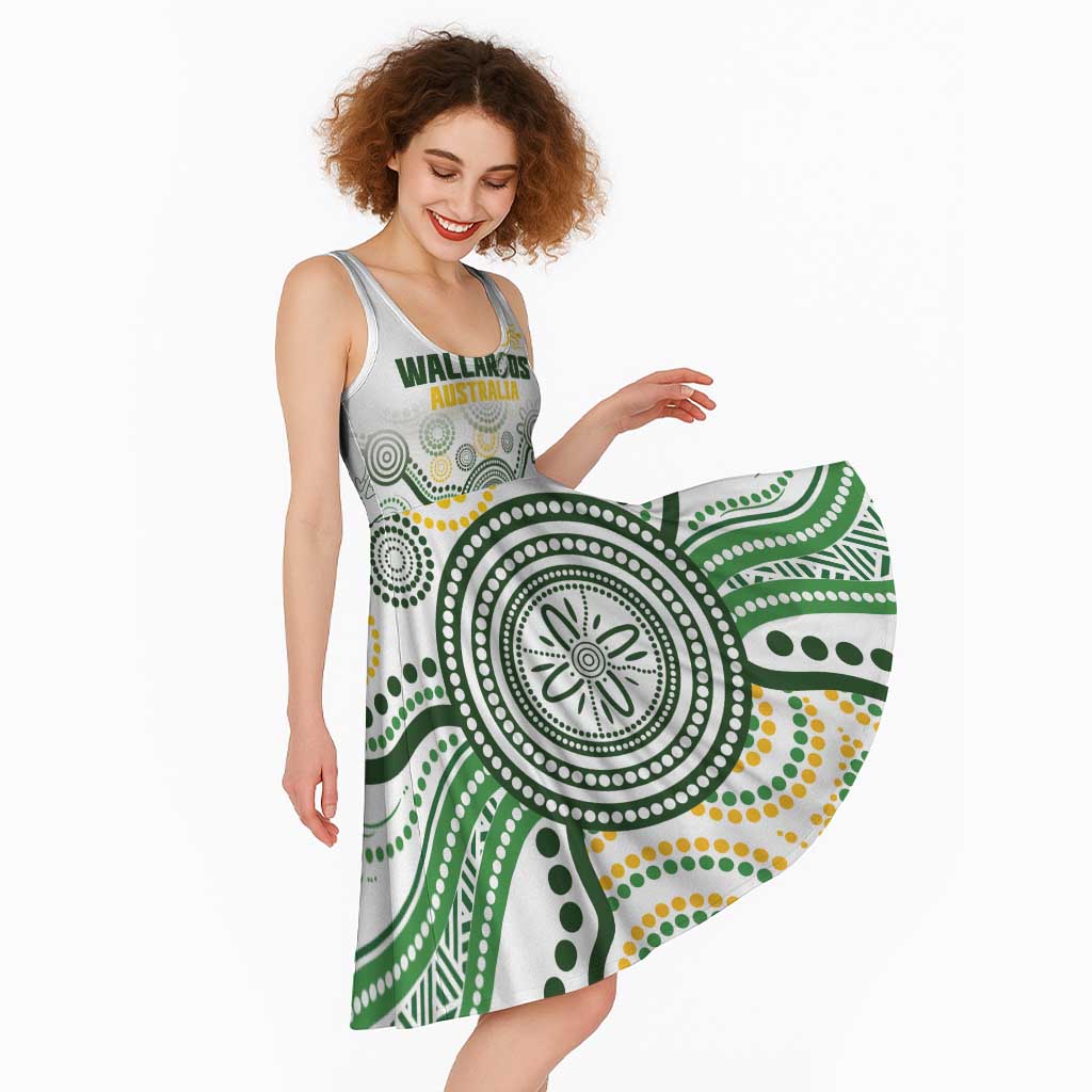 Australia Rugby Custom Midi Dress 2025 Wallaroos Indigenous Art - Aussie Hoodie