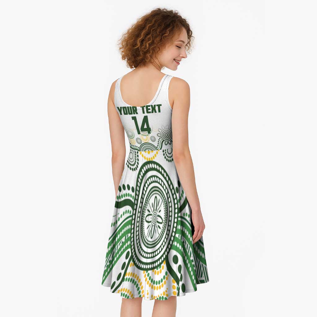 Australia Rugby Custom Midi Dress 2025 Wallaroos Indigenous Art - Aussie Hoodie