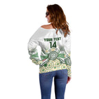 Australia Rugby Custom Off Shoulder Sweater 2025 Wallaroos Indigenous Art - Aussie Hoodie