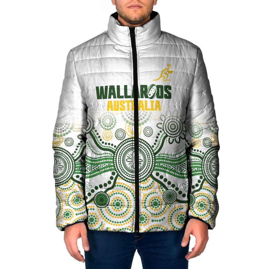Australia Rugby Custom Padded Jacket 2025 Wallaroos Indigenous Art - Aussie Hoodie
