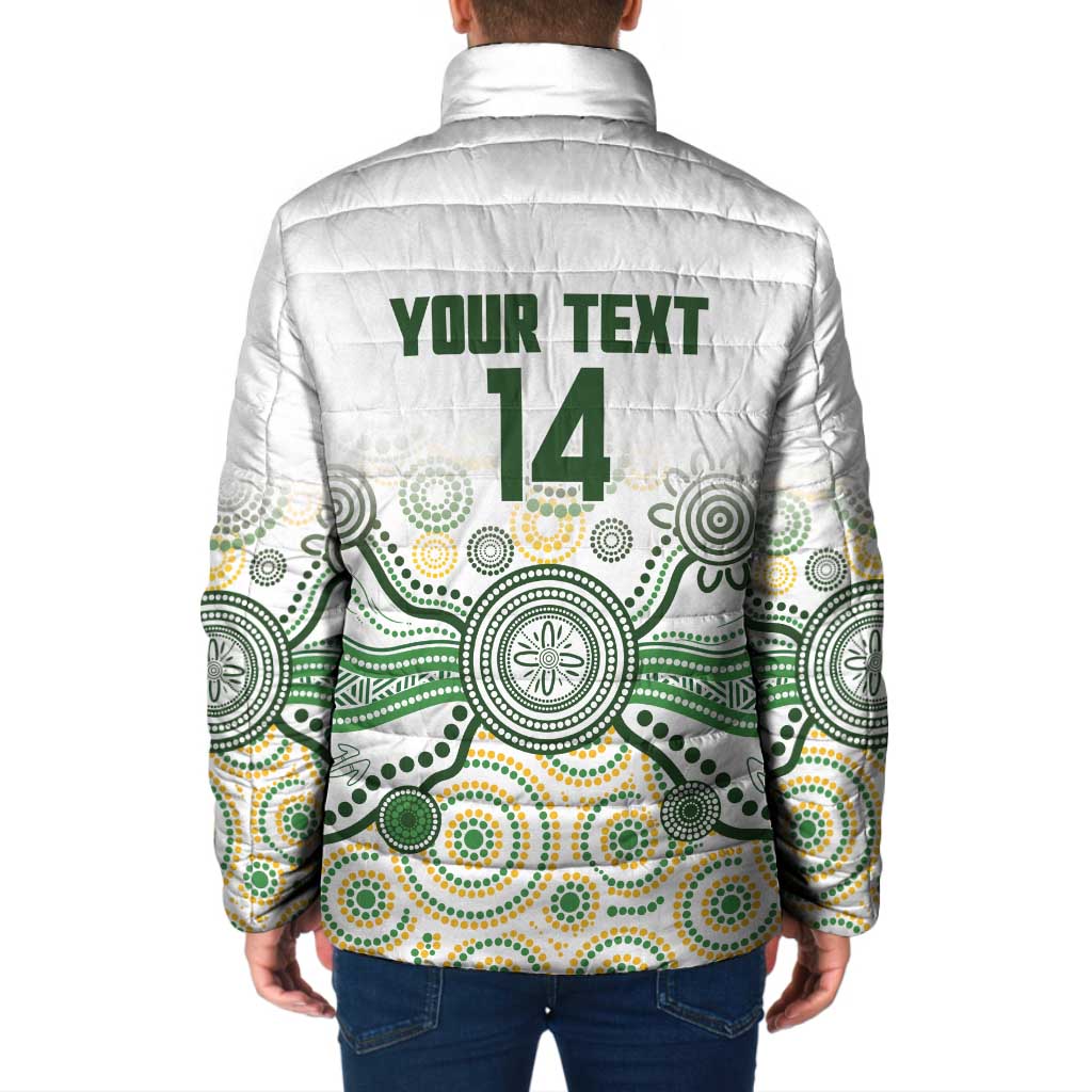 Australia Rugby Custom Padded Jacket 2025 Wallaroos Indigenous Art - Aussie Hoodie