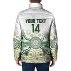 Australia Rugby Custom Padded Jacket 2025 Wallaroos Indigenous Art - Aussie Hoodie