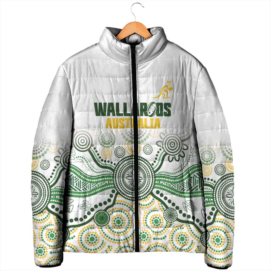 Australia Rugby Custom Padded Jacket 2025 Wallaroos Indigenous Art - Aussie Hoodie