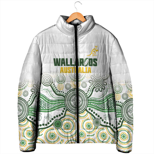 Australia Rugby Custom Padded Jacket 2025 Wallaroos Indigenous Art - Aussie Hoodie
