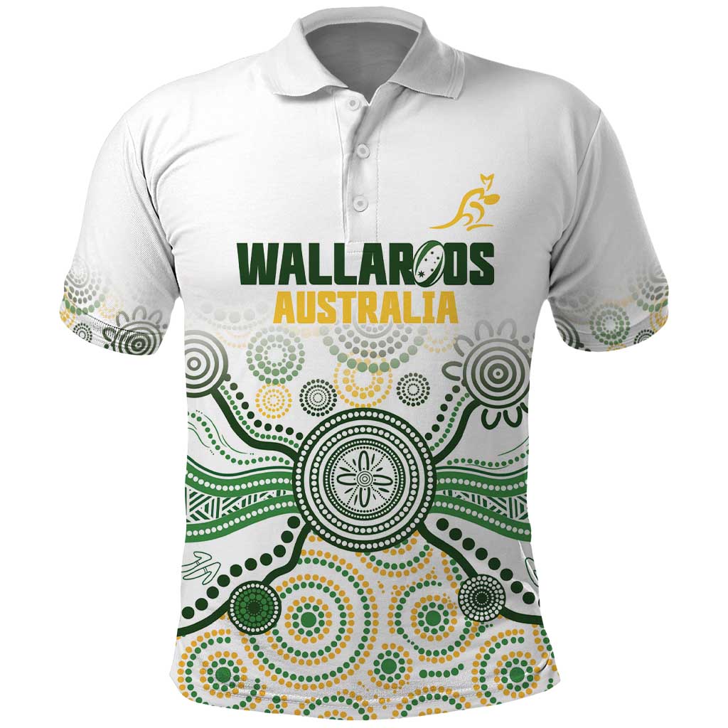 Australia Rugby Custom Polo Shirt 2025 Wallaroos Indigenous Art - Aussie Hoodie
