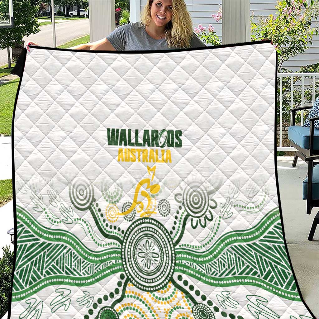 Australia Rugby Quilt 2025 Wallaroos Indigenous Art - Aussie Hoodie