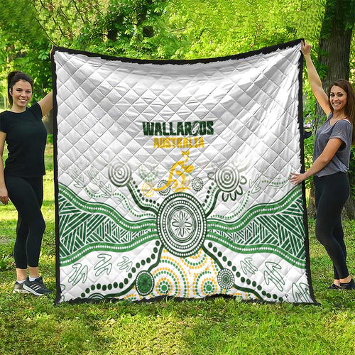 Australia Rugby Quilt 2025 Wallaroos Indigenous Art - Aussie Hoodie