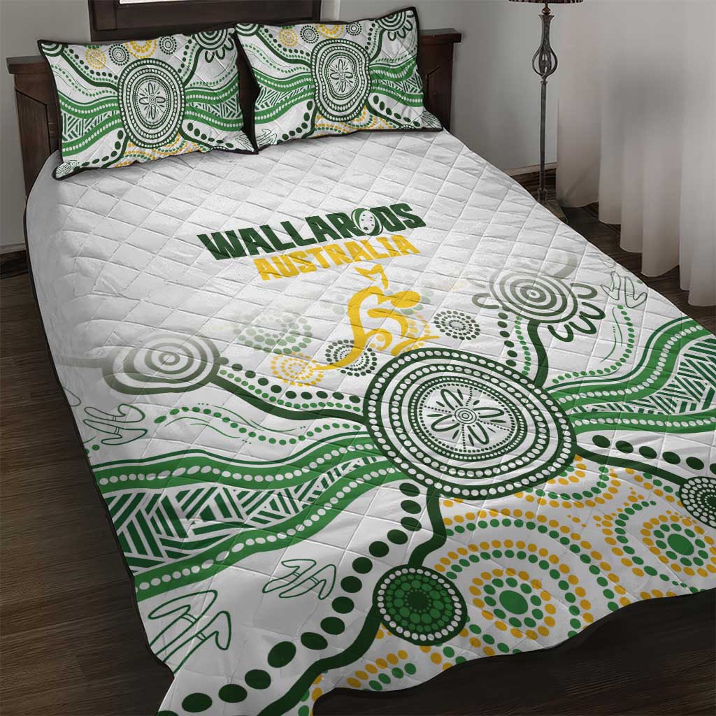 Australia Rugby Quilt Bed Set 2025 Wallaroos Indigenous Art - Aussie Hoodie