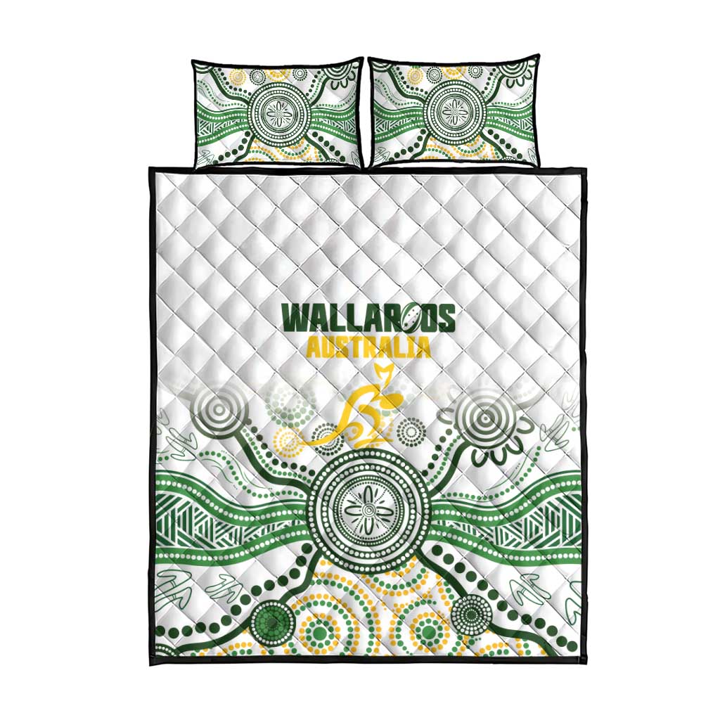 Australia Rugby Quilt Bed Set 2025 Wallaroos Indigenous Art - Aussie Hoodie