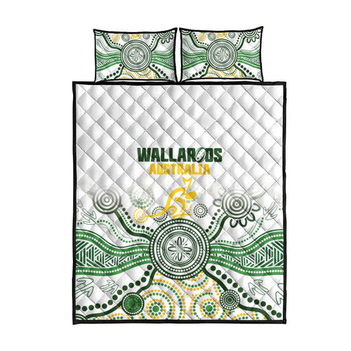 Australia Rugby Quilt Bed Set 2025 Wallaroos Indigenous Art - Aussie Hoodie