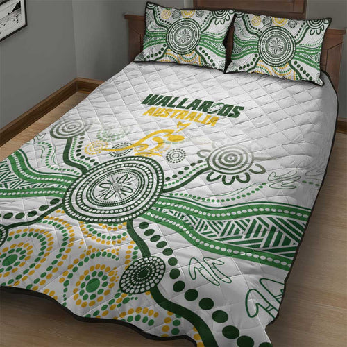 Australia Rugby Quilt Bed Set 2025 Wallaroos Indigenous Art - Aussie Hoodie