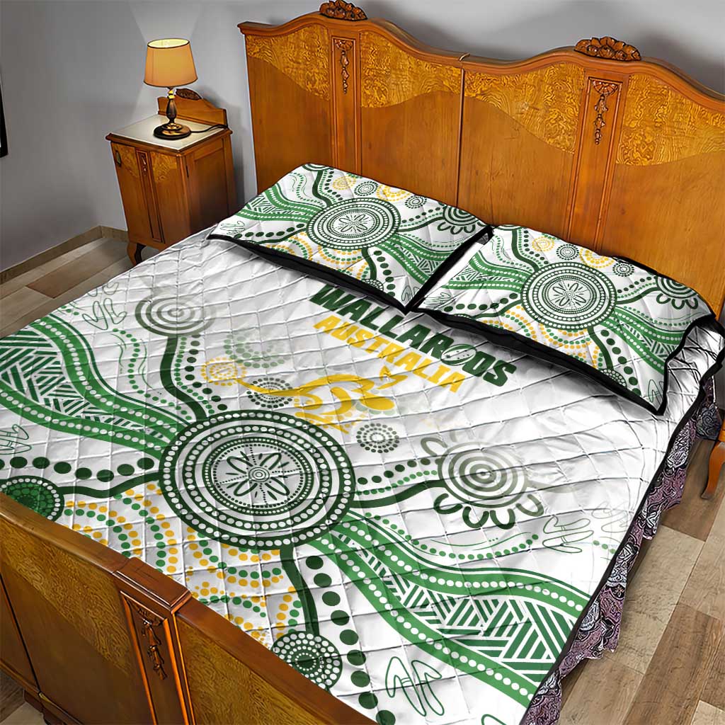 Australia Rugby Quilt Bed Set 2025 Wallaroos Indigenous Art - Aussie Hoodie