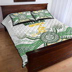 Australia Rugby Quilt Bed Set 2025 Wallaroos Indigenous Art - Aussie Hoodie
