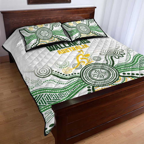 Australia Rugby Quilt Bed Set 2025 Wallaroos Indigenous Art - Aussie Hoodie
