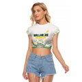 Australia Rugby Custom Raglan Cropped T Shirt 2025 Wallaroos Indigenous Art - Aussie Hoodie