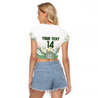 Australia Rugby Custom Raglan Cropped T Shirt 2025 Wallaroos Indigenous Art - Aussie Hoodie