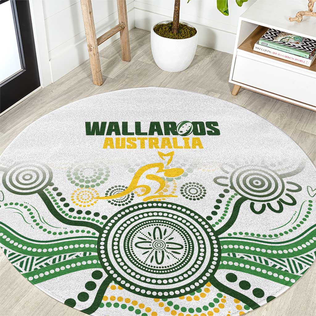 Australia Rugby Round Carpet 2025 Wallaroos Indigenous Art - Aussie Hoodie