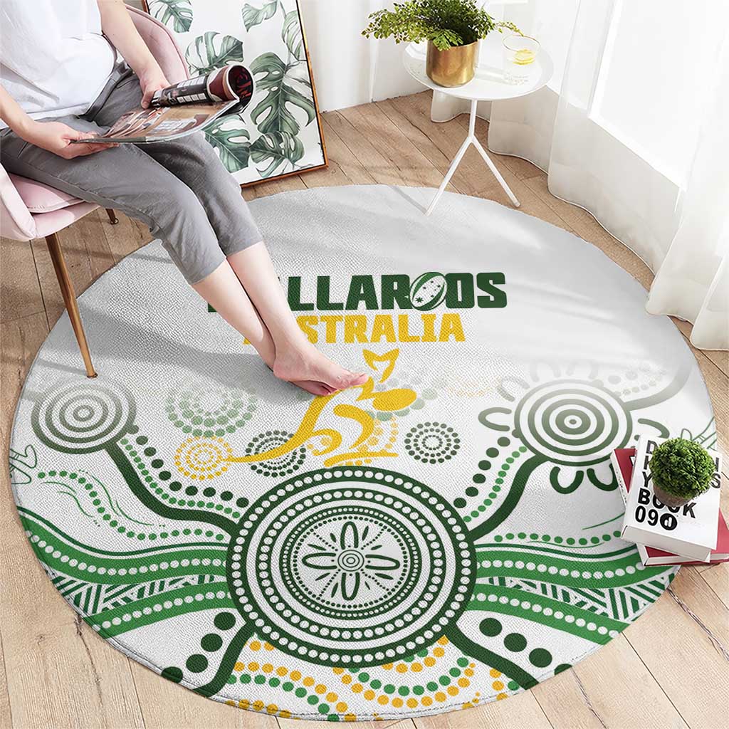 Australia Rugby Round Carpet 2025 Wallaroos Indigenous Art - Aussie Hoodie