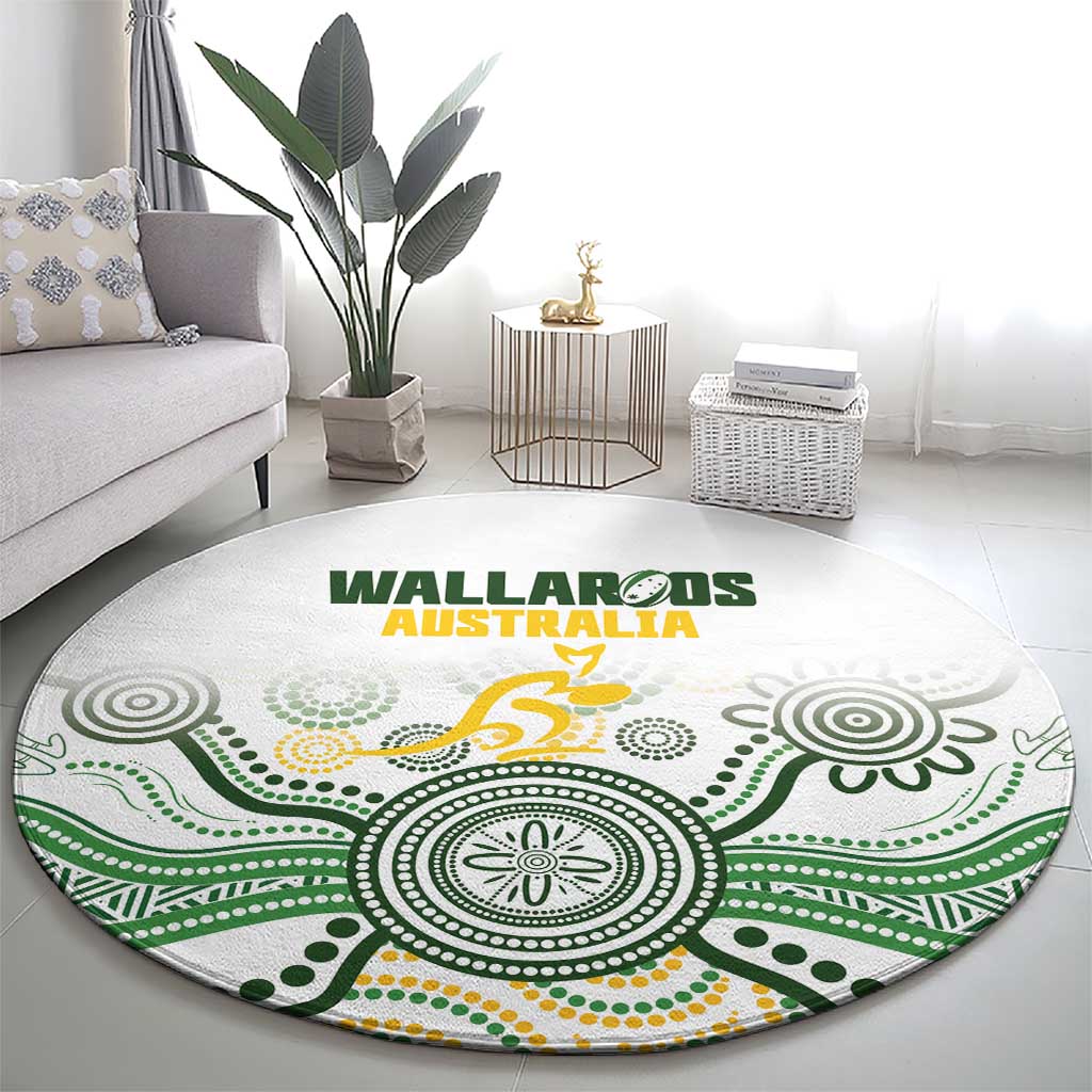Australia Rugby Round Carpet 2025 Wallaroos Indigenous Art - Aussie Hoodie
