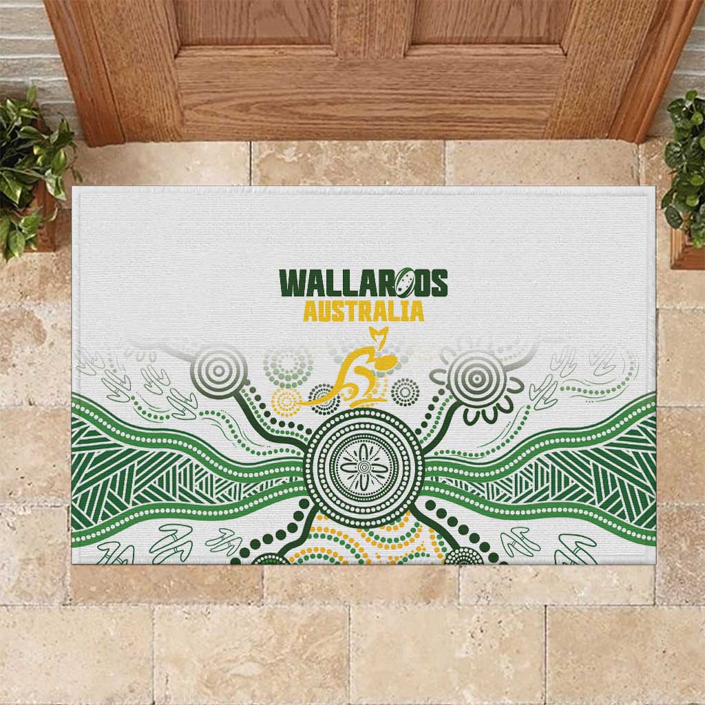 Australia Rugby Rubber Doormat 2025 Wallaroos Indigenous Art - Aussie Hoodie