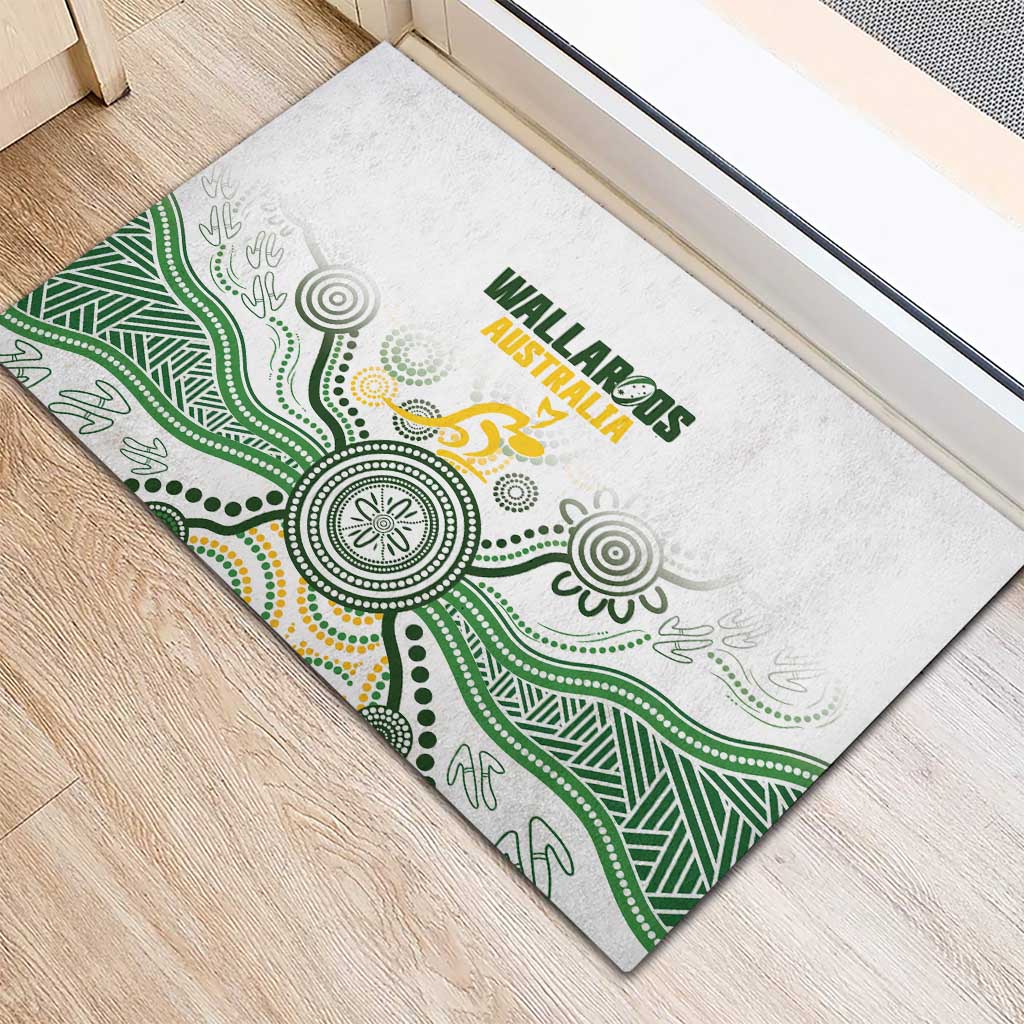 Australia Rugby Rubber Doormat 2025 Wallaroos Indigenous Art - Aussie Hoodie