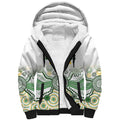 Australia Rugby Custom Sherpa Hoodie 2025 Wallaroos Indigenous Art - Aussie Hoodie