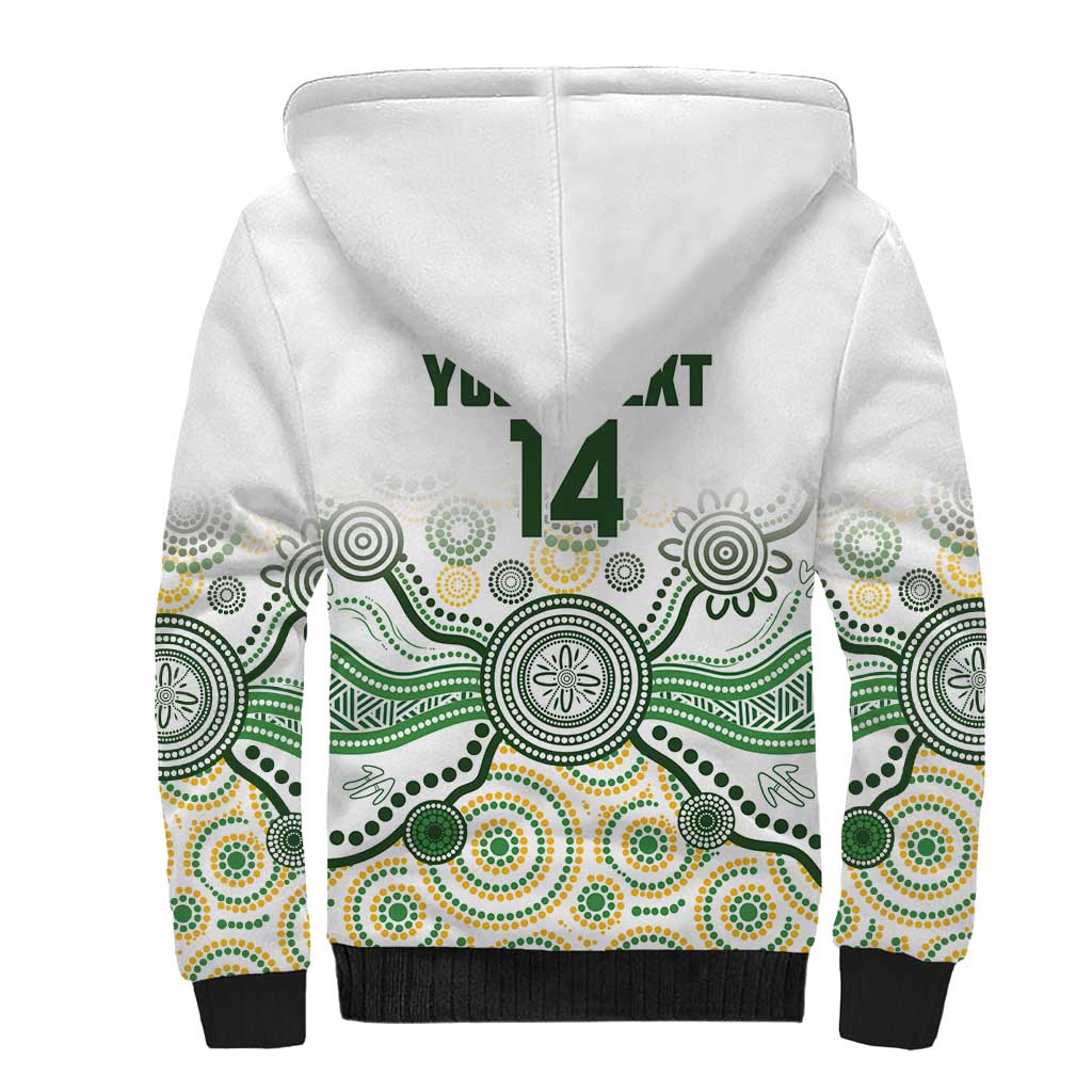 Australia Rugby Custom Sherpa Hoodie 2025 Wallaroos Indigenous Art - Aussie Hoodie