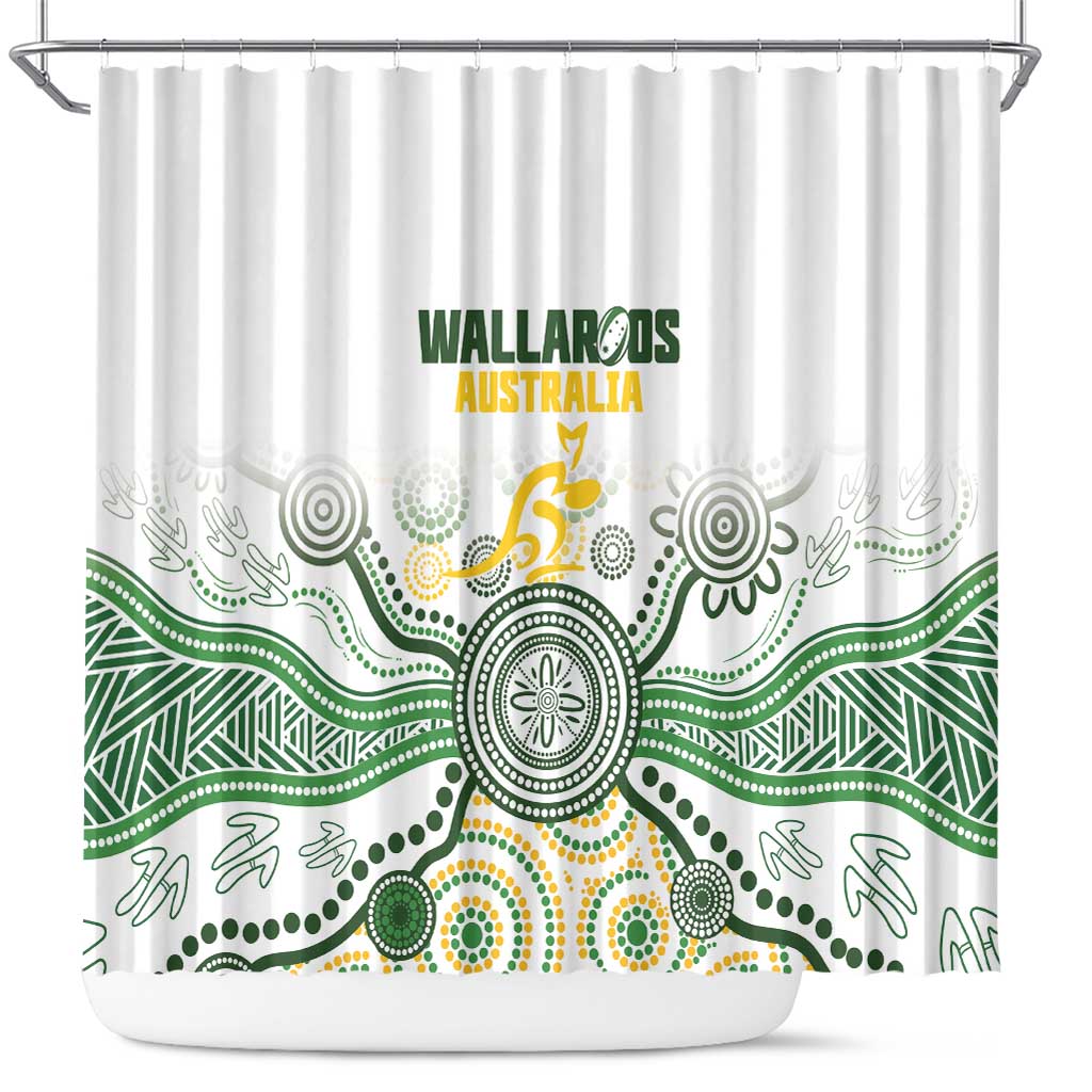 Australia Rugby Shower Curtain 2025 Wallaroos Indigenous Art - Aussie Hoodie