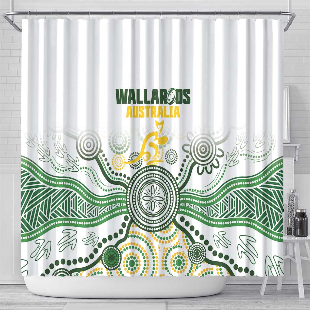 Australia Rugby Shower Curtain 2025 Wallaroos Indigenous Art - Aussie Hoodie