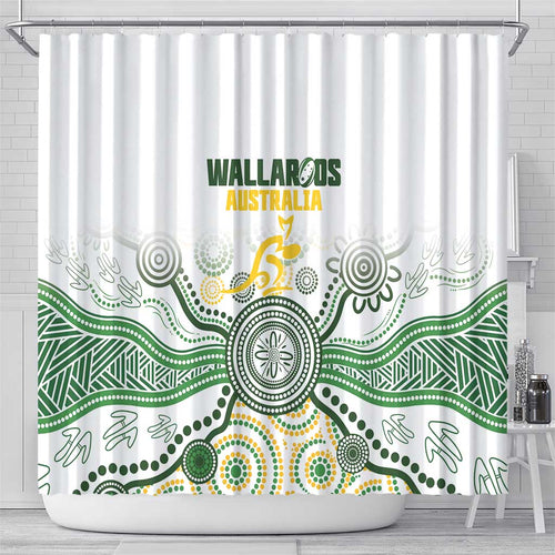 Australia Rugby Shower Curtain 2025 Wallaroos Indigenous Art - Aussie Hoodie