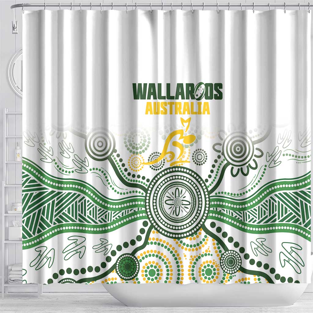 Australia Rugby Shower Curtain 2025 Wallaroos Indigenous Art - Aussie Hoodie