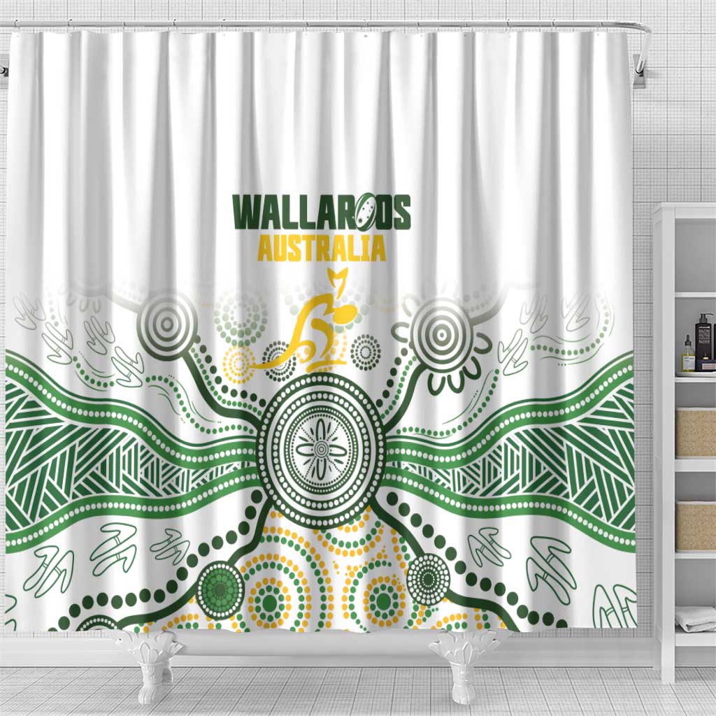Australia Rugby Shower Curtain 2025 Wallaroos Indigenous Art - Aussie Hoodie