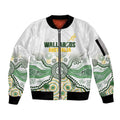 Australia Rugby Custom Sleeve Zip Bomber Jacket 2025 Wallaroos Indigenous Art - Aussie Hoodie