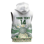 Australia Rugby Custom Sleeveless Hoodie 2025 Wallaroos Indigenous Art - Aussie Hoodie