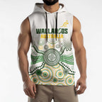 Australia Rugby Custom Sleeveless Hoodie 2025 Wallaroos Indigenous Art - Aussie Hoodie