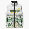 Australia Rugby Custom Sleeveless Puffer Jacket 2025 Wallaroos Indigenous Art - Aussie Hoodie